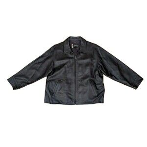 Vintage Eddie Bauer Womens XXL 2XL Stine Black Leather Legend Classic Jacket EUC